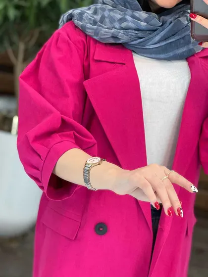 مانتو تک دکمه آسیتن پفی