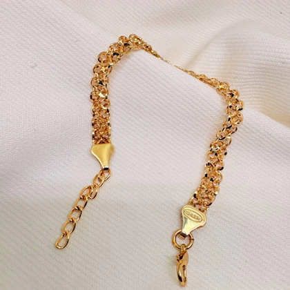 دستبند برند شین مدل «ابریشم طلایی» | با آبکاری طلای 24 عیار و بافت متراکم