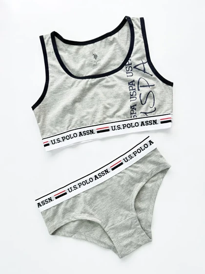 ست نیم‌تنه بدون کاپ بند پهن و شورت اسلیپ پولو U.S Polo Assn
