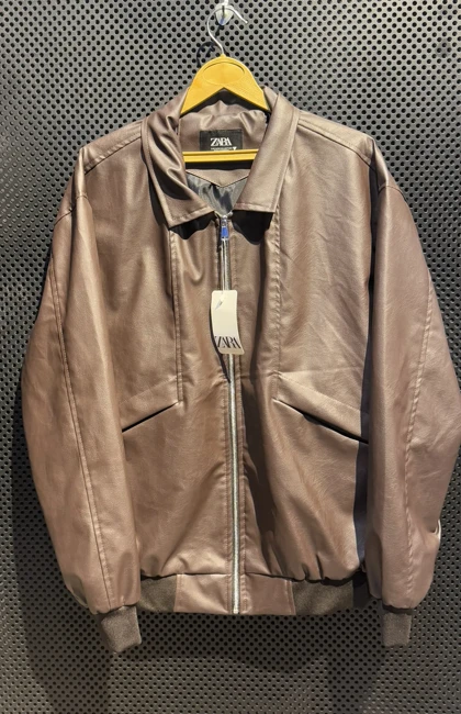 کاپشن چرم طرح زارا