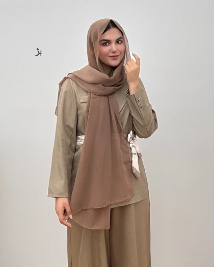 شال حریر شیشه ای طرح پفکی