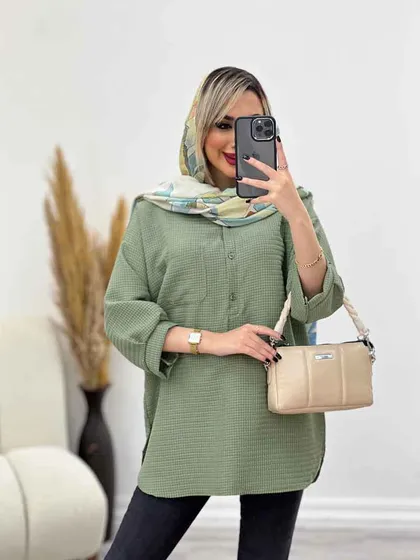 مانتو جلو بسته آستین پیله
