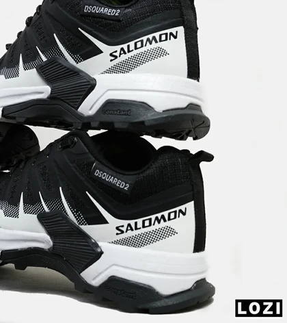 کفش کتانی مردانه و زنانه مشکی سفید Salomon speed cross v03