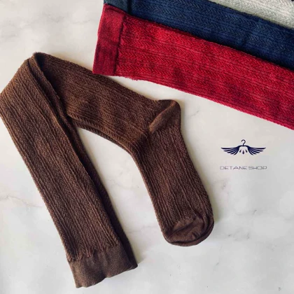 جوراب بلند تا زانو بافت گندمی پاتیک