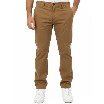 شلوار مردانه بنگال کش دم پا ساده مدل Behnam-خاکی