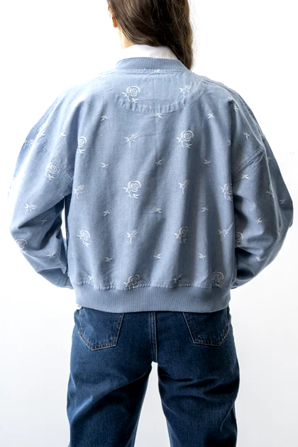 کت کتان ژاکارد گل‌دار زنانه