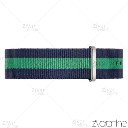 ساعت دنیل ولینگتون مردانه قاب سیلور بند پارچه ای سبز سرمه ای 103252