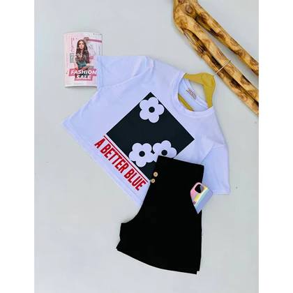 ست کراپ و شلوارک لینن