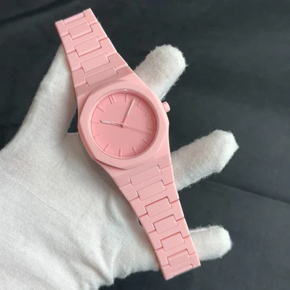 ساعت مچی اسپرت فول کربن صورتی تم سوزنی