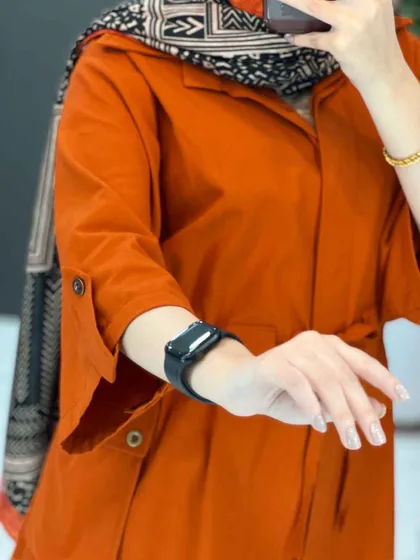 مانتو کمرگت دکمه مخفی