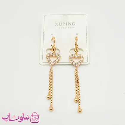 گوشواره آویز ژوپینگ مدل قلب توخالی