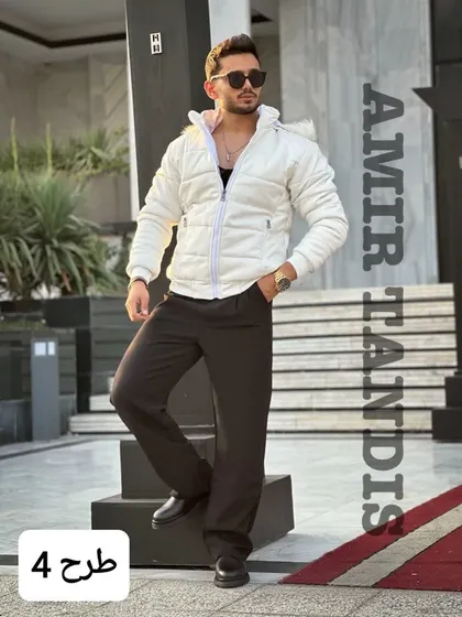 کاپشن و پافر چرم مازول (کد)3046