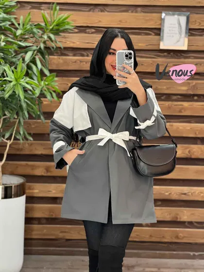 بارانی ترکیبی ژیله سفید