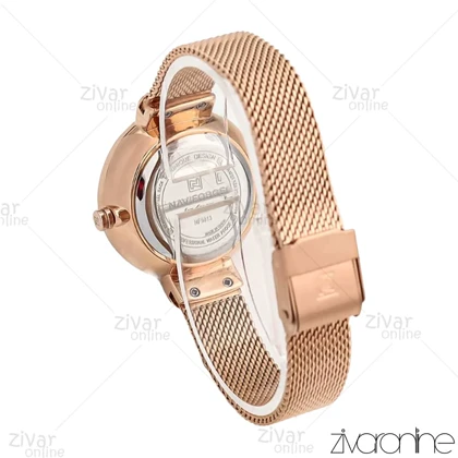 ساعت اورجینال ناوی فورس NaviForce زنانه رزگلد بند حصیری 106953