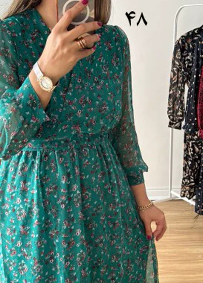 پیراهن حریر سرمه سری 20