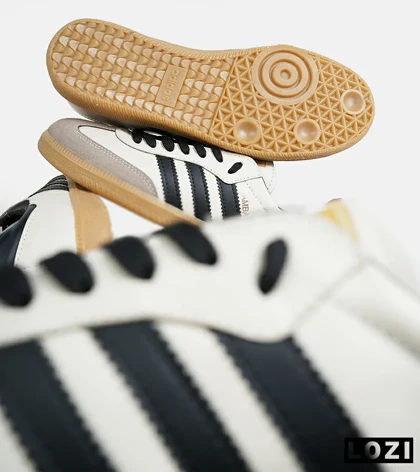 کفش کتانی مردانه زنانه کرم مشکی مدل 7300 ADIDAS Samba