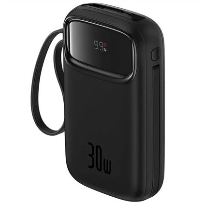 پاوربانک 10000 میلی‌آمپر USB و تایپ‌سی 30 وات بیسوس Qpow 2 PPQD4-10C