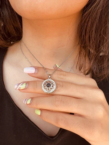 گردنبند ست مهر و ماه استیل