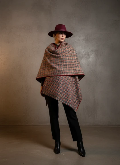 پانچو پشمی هانتر پیچازی