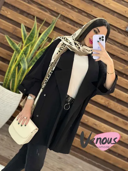 مانتو لینن یقه انگلیسی