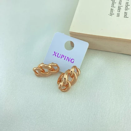 گوشواره زنانه طرح طلا ژوپینگ بافت زنجیری