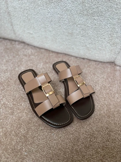 صندل زنانه Alyssa-مشکی - قهوه ای و کرم