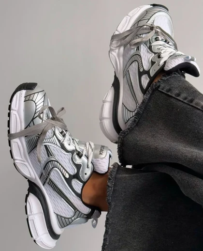 کتانی دخترانه بالانسیگا 3XLسفید طوسی