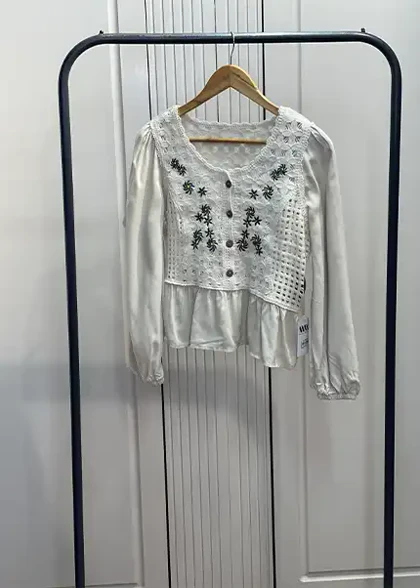 بافت لینن گلدوزی