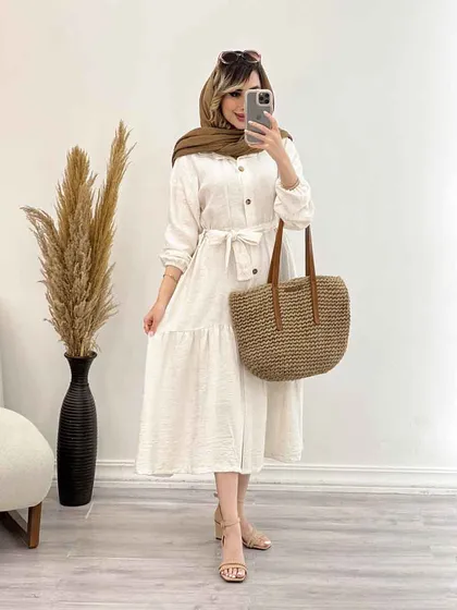 پیراهن بلند چین‌دار