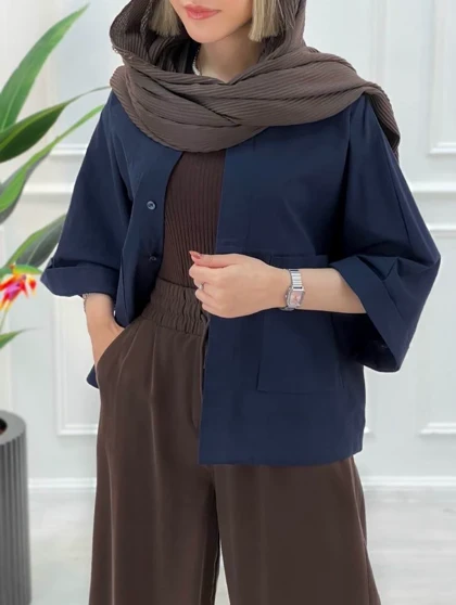 شومیز باکسی دوجیب مدل دلبهار | شومیز باکسی دوجیب مدل دلبهار کد 50263 کد 8120
