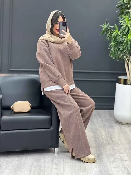ست پشمی شلوار چاک‌دار