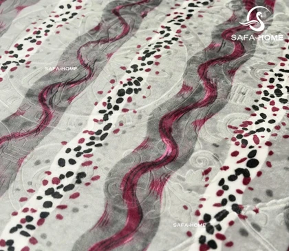پتو خانگی دونفره دورویه طرح موج ایدورا