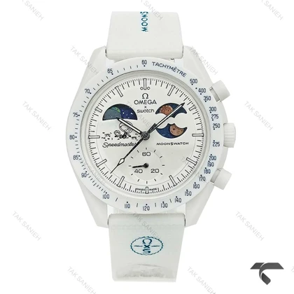 ساعت امگا سواچ مون واچ من همه رو شکست میدم... سفید Swatch-10201-U