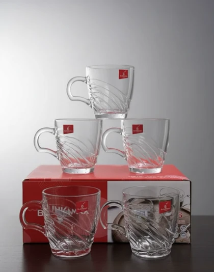 لیوان چای دسته دار طرحدار 6 عددی