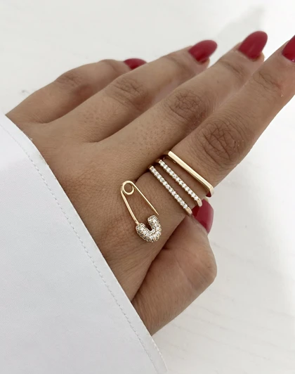 انگشتر زنانه مدل سنجاق ژوپینگ 874