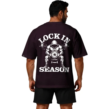 تیشرت مردانه زنانه اورسایز نخی 1991 Lock In Season مدل TS19110