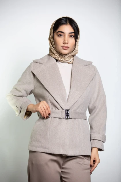 پالتو کت موهر کمربند کش