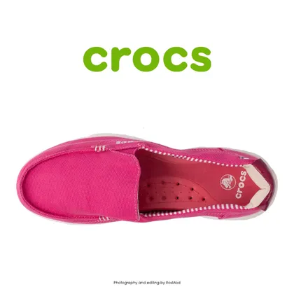 لوفر زنانه کراکس - Crocs Walu 2 Striped Floral Loafer Berry/Oyster