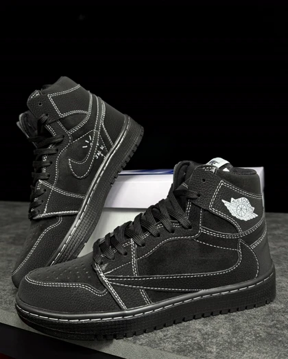 کتانی جردن تراویس ساق‌دار بلک فانتوم