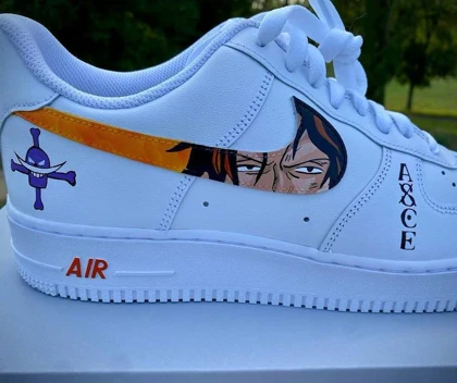 کفش اسپرت کاستوم کتانی با طرح one piece نایک nike ایرفورس air force کد 56708