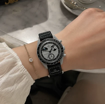 ساعت امگا سواچ مون شاین طوسی Omega Swatch to the Moonshine EarthPhase