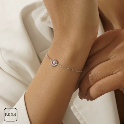 دستبند نقره قلب کد 351249