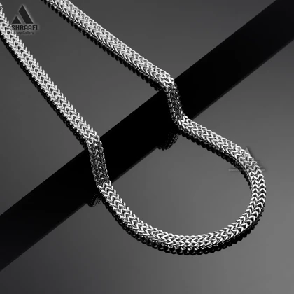 گردنبند پهن مردانه Steel Braided Necklace-S10