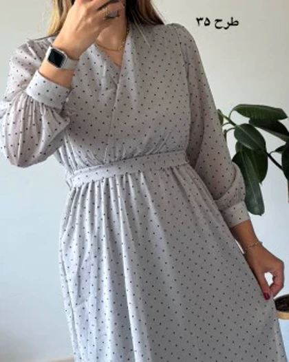 پیراهن حریر سرمه سری 11