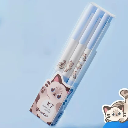 خودکار مشکی ژله ای کاکو Kaco نوک 0.5 میلی متری 3 عددی مدل K7