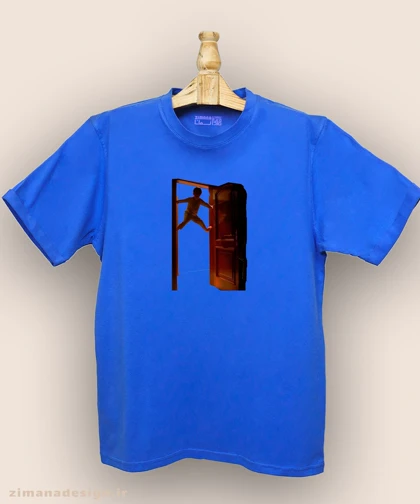 تیشرت مردانه و زنانه نوستالژی طرح بالا رفتن از چارچوب در