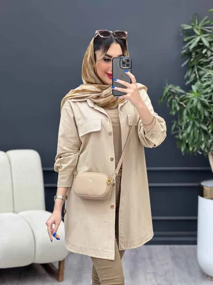 مانتو جیب نما بغل سه دکمه