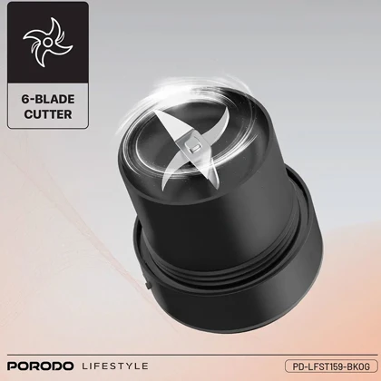 مخلوط کن شارژی پرودو Porodo مدل PD-LFST159-BKOG ظرفیت 900 میلی لیتر
