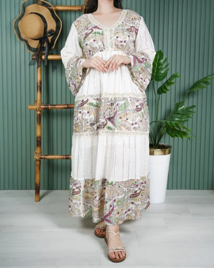 پیراهن زنانه هندی خامه دوزی U7614