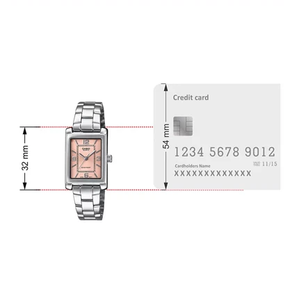 ساعت مچی زنانه کاسیو Casio مدل LTP-1234DD-4ADF با صفحه هلویی